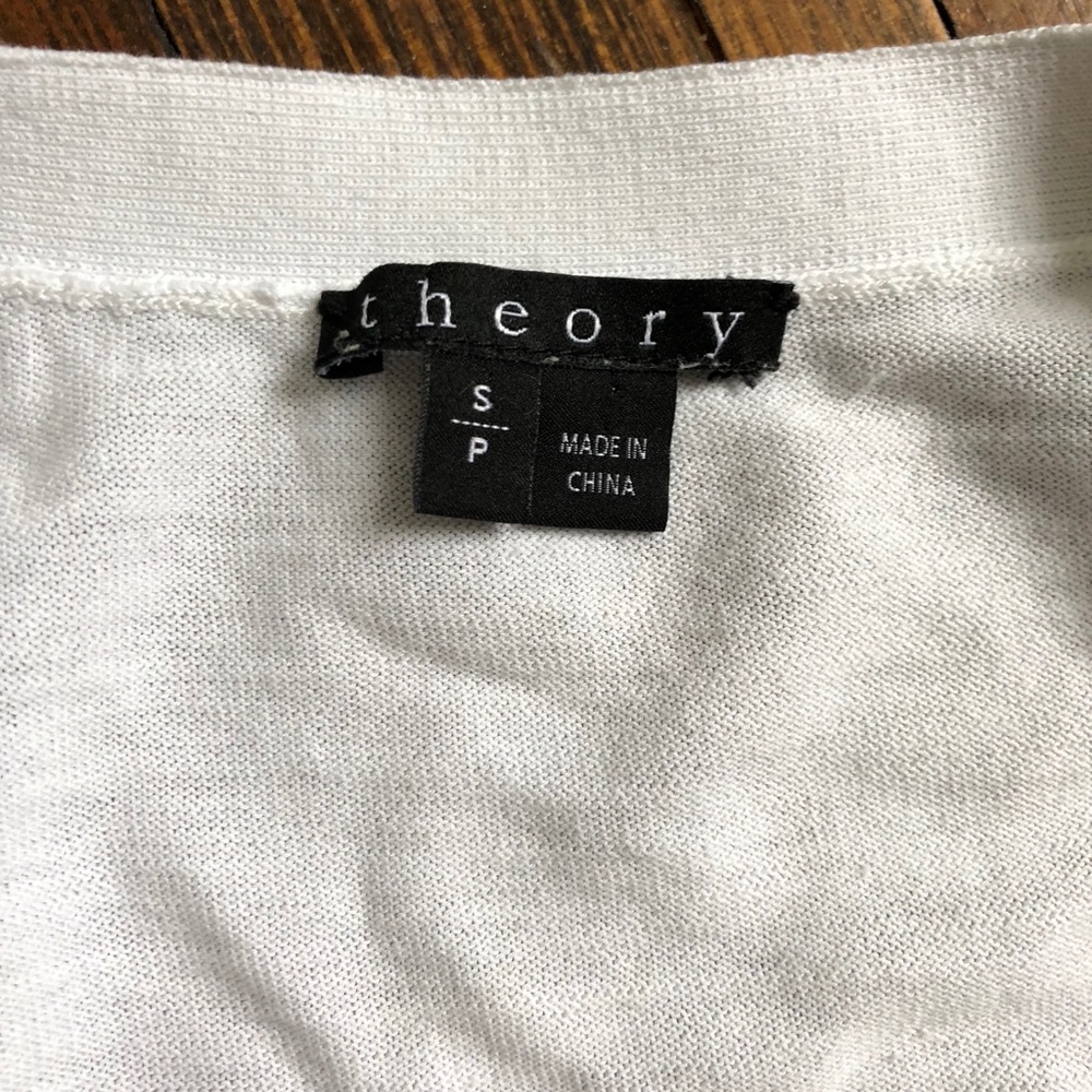 SOLD Theory white cardigan size S
